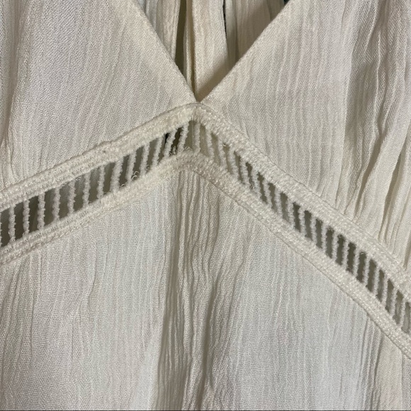Raga La Cruz Midi Sundress White Plunging V Neck Bohemian Flowy S Small - Picture 6 of 15